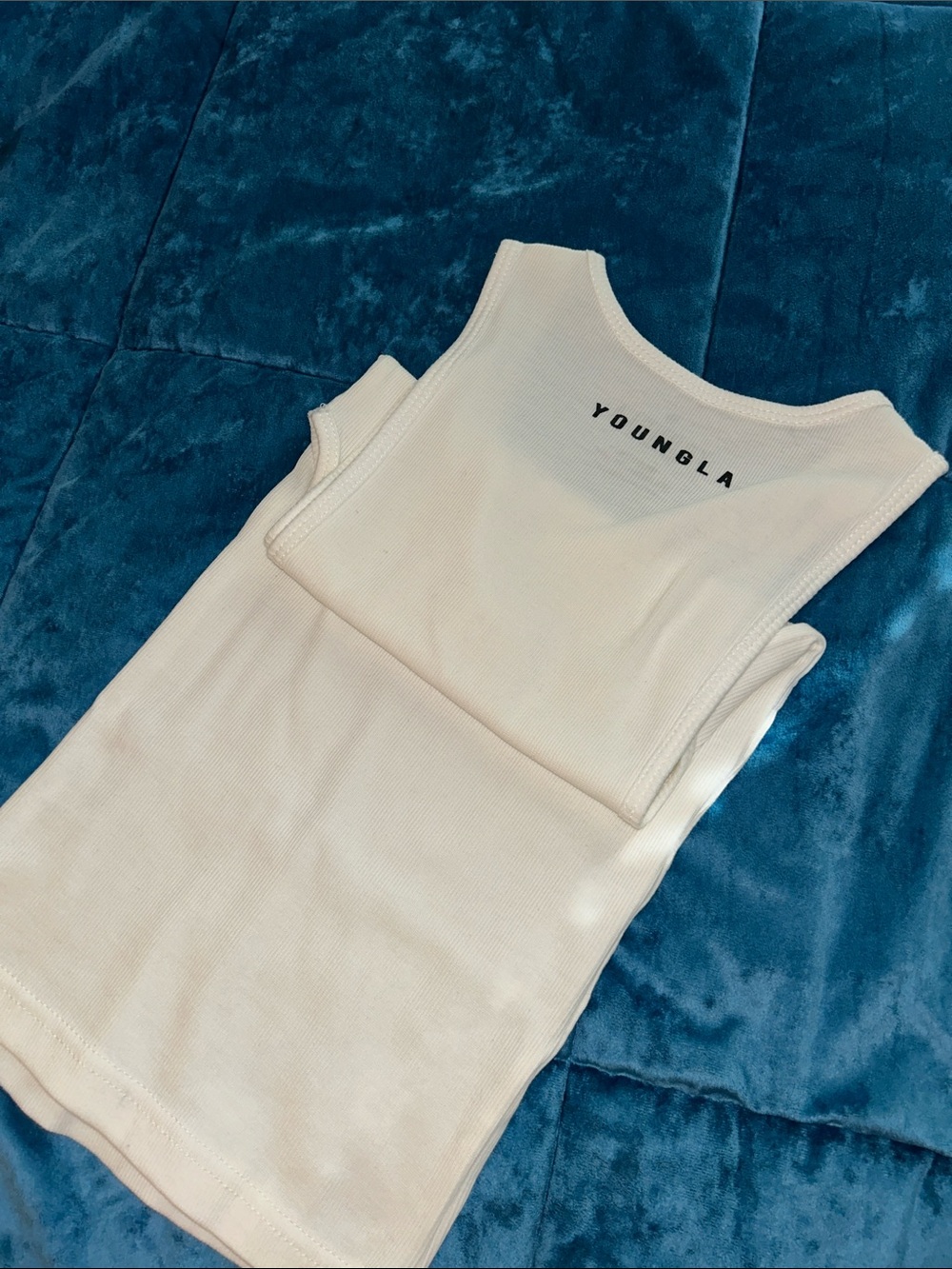 YoungLA White Ribbed Tank Top - Picture 2 of 3
